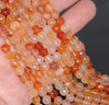 6MM Carnelian Red Agate Gemstone Faceted Round Loose Beads 14.5 inch Full Strand (80002923-A52)