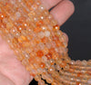 6MM Light Peach Agate Gemstone Faceted Round Loose Beads 14.5 inch Full Strand (80002924-A52)