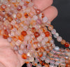 6MM Light Peach Agate Gemstone Faceted Round Loose Beads 14.5 inch Full Strand (80002925-A52)