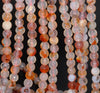 6MM Light Peach Agate Gemstone Faceted Round Loose Beads 14.5 inch Full Strand (80002925-A52)