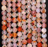 6MM Light Peach Agate Gemstone Faceted Round Loose Beads 14.5 inch Full Strand (80002925-A52)