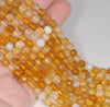 6MM Yellow Agate Gemstone Faceted Round Loose Beads 14.5 inch Full Strand (80002926-A52)