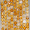 6MM Yellow Agate Gemstone Faceted Round Loose Beads 14.5 inch Full Strand (80002926-A52)