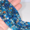 6MM Blue Agate Gemstone Faceted Round Loose Beads 14.5 inch Full Strand (80002929-A52)