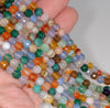 6MM Party Mix Agate Gemstone Faceted Round Loose Beads 14.5 inch Full Strand (80002931-A52)