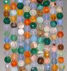 6MM Party Mix Agate Gemstone Faceted Round Loose Beads 14.5 inch Full Strand (80002931-A52)