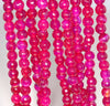 6MM Dark Pink Agate Gemstone Faceted Round Loose Beads 14.5 inch Full Strand (80002934-A52)