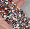 6MM White Brown Fire Agate Gemstone Faceted Round Loose Beads 14.5 inch Full Strand (80002936-A50)