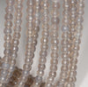 6MM Grey Agate Gemstone Faceted Round Loose Beads 14.5 inch Full Strand (80002938-A50)