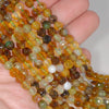 6MM Olive Green Agate Gemstone Faceted Round Loose Beads 14.5 inch Full Strand (80002939-A50)