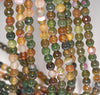 6MM Green Brown Agate Gemstone Faceted Round Loose Beads 14.5 inch Full Strand (80002940-A50)