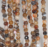 6MM Brown Agate Gemstone Faceted Round Loose Beads 14.5 inch Full Strand (80002941-A50)