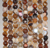 6MM Brown Agate Gemstone Faceted Round Loose Beads 14.5 inch Full Strand (80002941-A50)