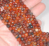 6MM Dark Red Agate Gemstone Faceted Round Loose Beads 14.5 inch Full Strand (80002944-A50)