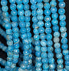 6MM Turquoise Blue Fire Agate Gemstone Faceted Round Loose Beads 14.5 inch Full Strand (80002947-A50)