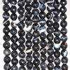 6MM Black Agate Gemstone Faceted Round Loose Beads 14.5 inch Full Strand (80002948-A50)