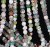 6MM White Green Fire Agate Gemstone Faceted Round Loose Beads 14.5 inch Full Strand (80002949-A50)