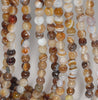 6MM Brown Agate Gemstone Faceted Round Loose Beads 14.5 inch Full Strand (80002953-A50)