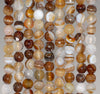 6MM Brown Agate Gemstone Faceted Round Loose Beads 14.5 inch Full Strand (80002953-A50)