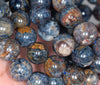 12-13MM Blue Pietersite Gemstone Grade A Round Loose Beads 7.5 inch Half Strand (80003178-A82)