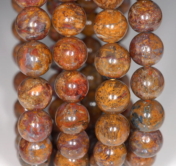 12MM Blue Brown Pietersite Gemstone Round Loose Beads 7.5 inch Half Strand (80003241-A82)