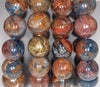 14MM Blue Brown Pietersite Gemstone Grade A Round Loose Beads 8 inch Half Strand (80003245-A82)