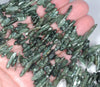 10-20MM Seraphinite Gemstone Stick Pebble Chip Loose Beads 7.5 inch (80003252-A3)