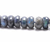 7-8MM Black Labradorite Gemstone Grade AA Faceted Rondelle Loose Beads 7.5 inch Half Strand (80003260-B85)