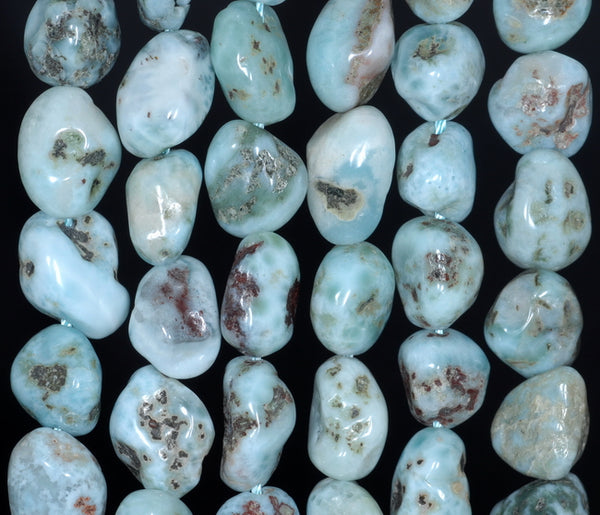 14x8MM Larimar Gemstone Pebble Nugget Granule Loose Beads 16.5 inch Full Strand (80003262-A1)