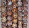 7-8MM Red Brown Pietersite Gemstone Grade AB Round Loose Beads 7.5 inch Half Strand (80003266-A84)