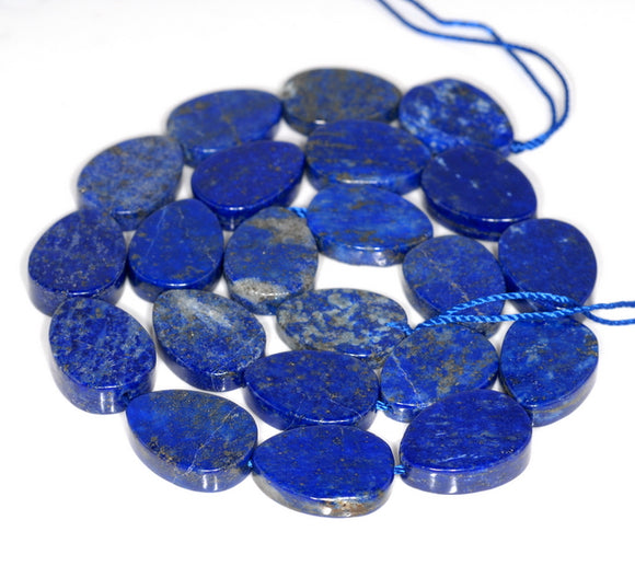 18X13MM Natural Lapis Lazuli Gemstone Grade AA Slice Teardrop Loose Beads 15.5 inch Full Strand (80003278-B90)