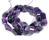 20X11-15X9MM Dark Purple Amethyst Gemstone Faceted Nugget Loose Beads 7.5 inch Half Strand (80003280-B90)