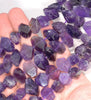 20X13-15X11MM Dark Purple Amethyst Gemstone Faceted Nugget Loose Beads 7.5 inch Half Strand (80003281-B90)