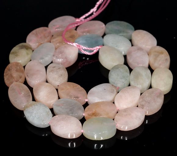 8X12MM Morganite Gemstone Faceted Oval Loose Beads 15.5 inch Full Strand (80003294-B92)