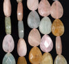 18X13MM Morganite Gemstone Faceted Teardrop Loose Beads 7.5 inch Half Strand (80003298-B92)