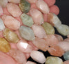 22X15-20X14MM Morganite Gemstone Faceted Nugget Loose Beads 7.5 inch Half Strand (80003299-B92)