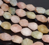 22X15-20X14MM Morganite Gemstone Faceted Nugget Loose Beads 7.5 inch Half Strand (80003299-B92)