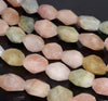 24X15-19X13MM Morganite Gemstone Faceted Nugget Loose Beads 8 inch Half Strand (80003300-B92)