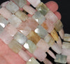 18X13-16X12MM Morganite Gemstone Faceted Rectangle Loose Beads 7.5 inch Half Strand (80003303-B92)