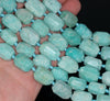 18X13MM Amazonite Gemstone Faceted Nugget Loose Beads 7.5 inch Half Strand (80003312-B91)