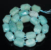 18X13MM Amazonite Gemstone Faceted Nugget Loose Beads 7.5 inch Half Strand (80003312-B91)