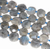 14MM Labradorite Gemstone Faceted Round Nugget Loose Beads 7.5 inch Half Strand (80003319-B91)