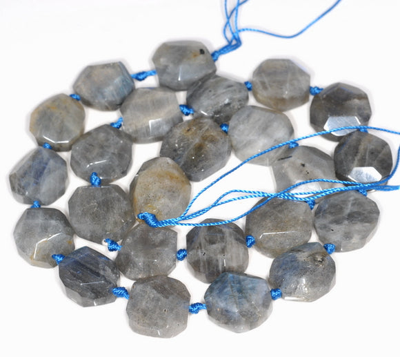 14MM Labradorite Gemstone Faceted Round Nugget Loose Beads 7.5 inch Half Strand (80003319-B91)