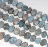 17X12-14X10MM Aquamarine Gemstone Faceted Nugget Loose Beads 7.5 inch Half Strand (80003322-B91)