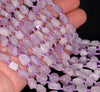 12X10-9X7MM Kunzite Gemstone Grade AAA Rough Nugget Pebble Loose Beads 16 inch Full Strand (80003324-B89)