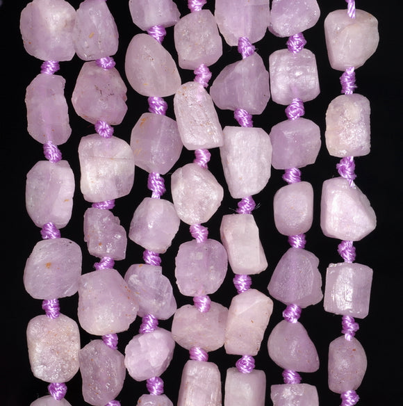 12X10-9X7MM Kunzite Gemstone Grade AAA Rough Nugget Pebble Loose Beads 16 inch Full Strand (80003324-B89)