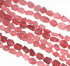 14X12-10X7MM Strawberry Lepidocrocite Quartz Gemstone Grade AAA Rough Nugget Pebble Loose Beads 16.5 inch Full Strand (80003326-B89)