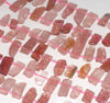 32X8-9X7MM Strawberry Lepidocrocite Quartz Gemstone Grade AA Stick Slice Loose Beads 8 inch Half Strand (80003334-B89)