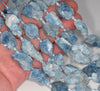 21X20-16X12MM Aquamarine Gemstone Grade AA Rough Nugget Pebble Loose Beads 7.5 inch Half Strand (80003337-B89)