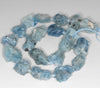 21X20-16X12MM Aquamarine Gemstone Grade AA Rough Nugget Pebble Loose Beads 7.5 inch Half Strand (80003337-B89)